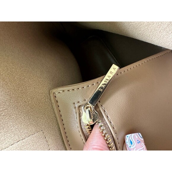 Samara Anthropologie Buttery Soft Vegan Leather Suede Interior Everyday Tote Bag - Picture 6 of 7